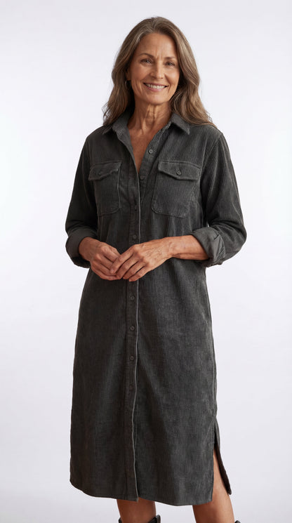 Heather - Corduroy Midi Dress