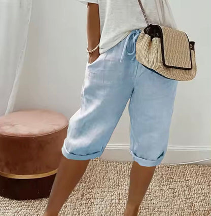 Janet | Linen Full Shorts